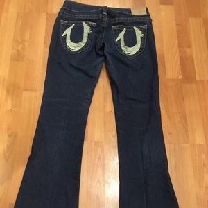 True Religion Flare Dark Wash Stretch Jeans - 27